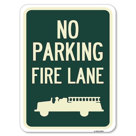 Signmission No Parking Fire Lane Fire Truck Heavy-Gauge Alum Rust Proof Parking Sign, 18" x 24", A-1824-24549 A-1824-24549